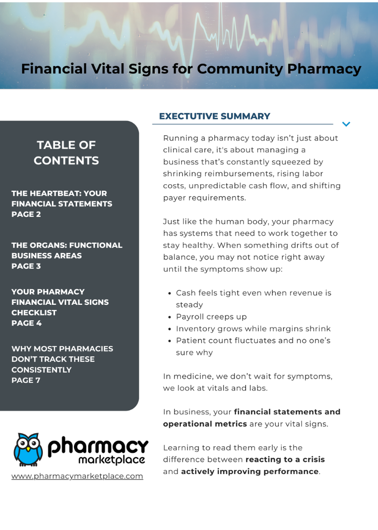 Financial Vital Signs for Community Pharmacy white paper cover